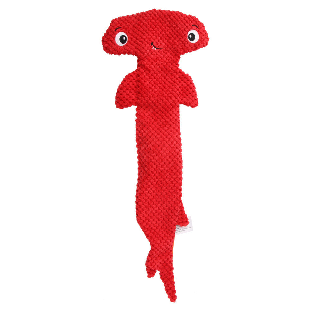 KFX-0749757 Hammerhead Shark Shaped Dog Toy - Sound Making Polyester Pet Accessory
