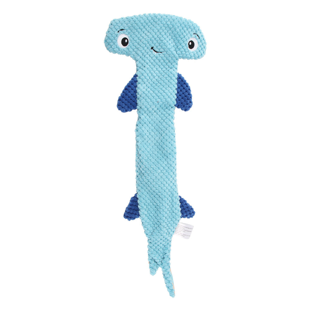KFX-0749757 Hammerhead Shark Shaped Dog Toy - Sound Making Polyester Pet Accessory