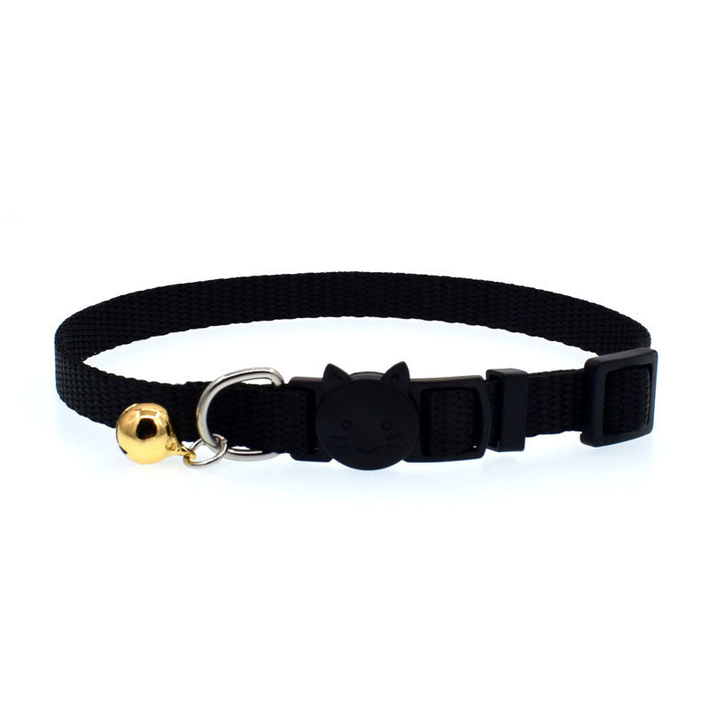 KFX-0750909 Nylon Solid Color Cat Bell Collar - Adjustable, Lightweight, 20-34cm Neck Size in Various Colors