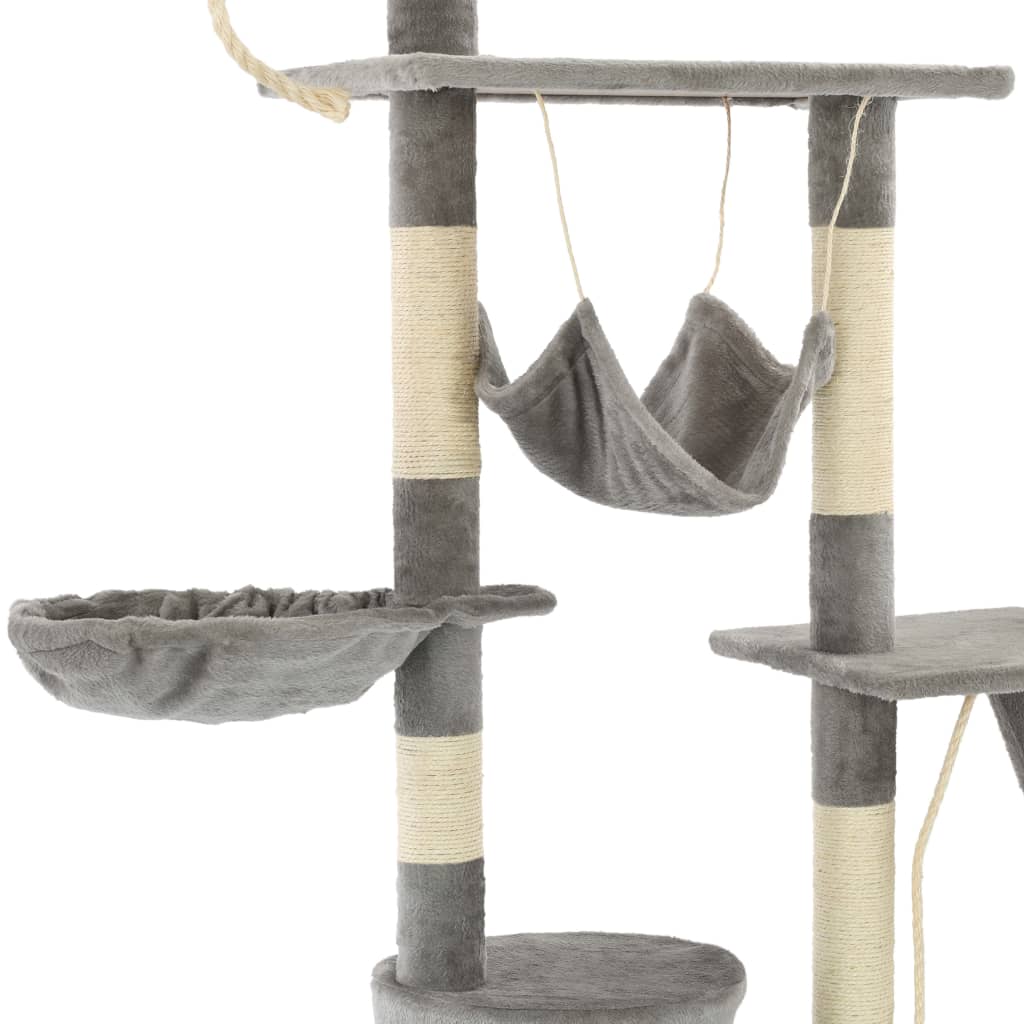 KFX-0752189 Luxury Cat Tree with Sisal Scratching Posts and Cozy Hiding Houses, 230-250 cm