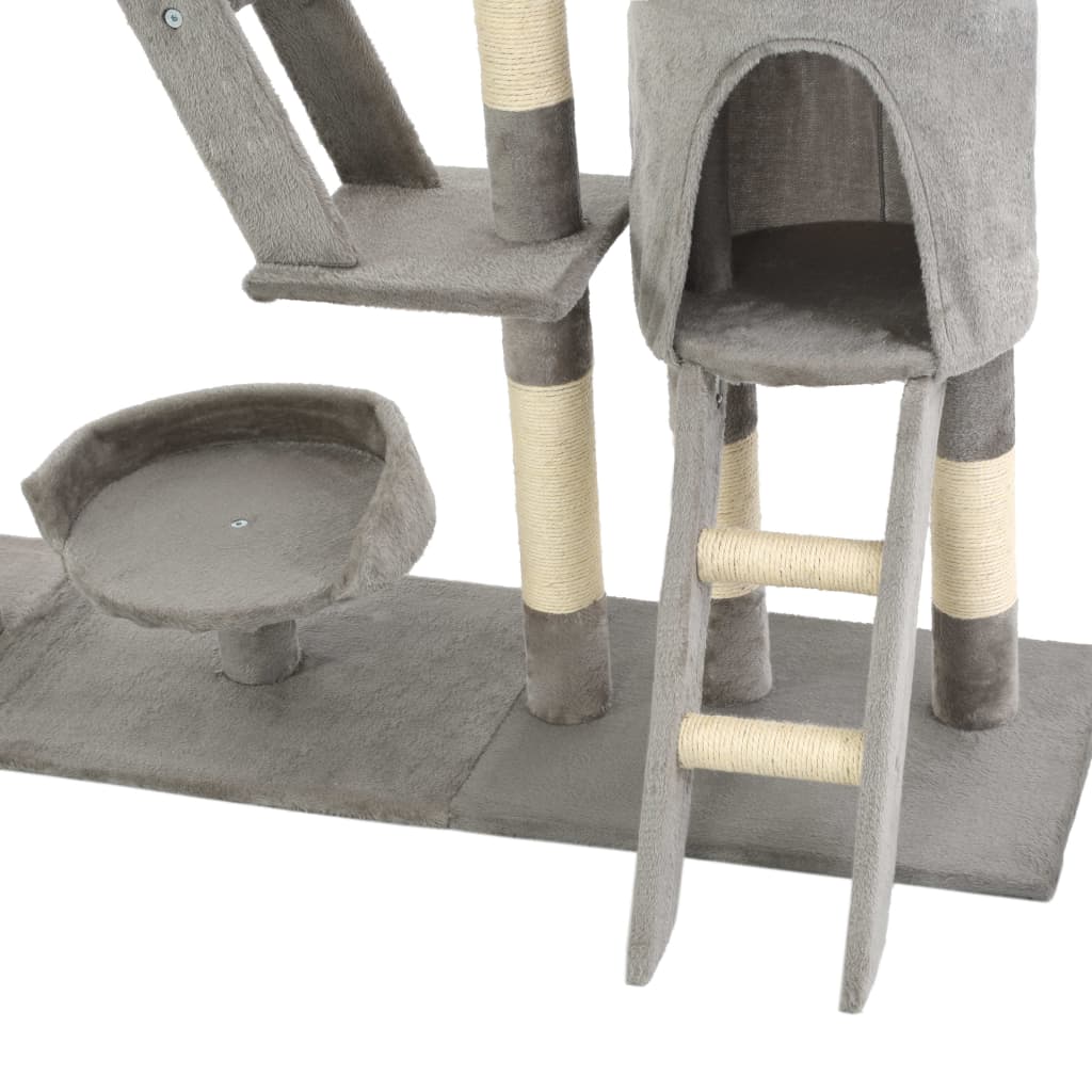 KFX-0752189 Luxury Cat Tree with Sisal Scratching Posts and Cozy Hiding Houses, 230-250 cm