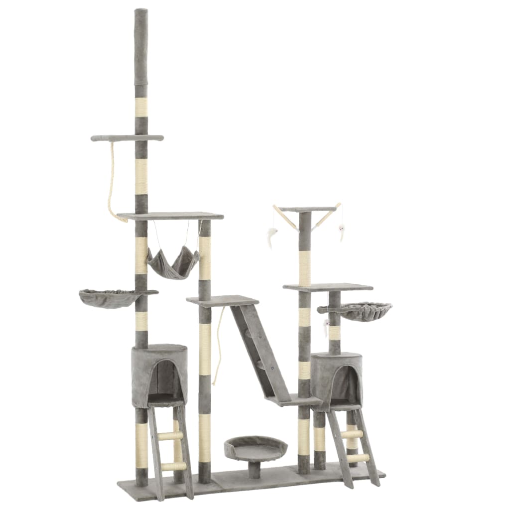 KFX-0752189 Luxury Cat Tree with Sisal Scratching Posts and Cozy Hiding Houses, 230-250 cm