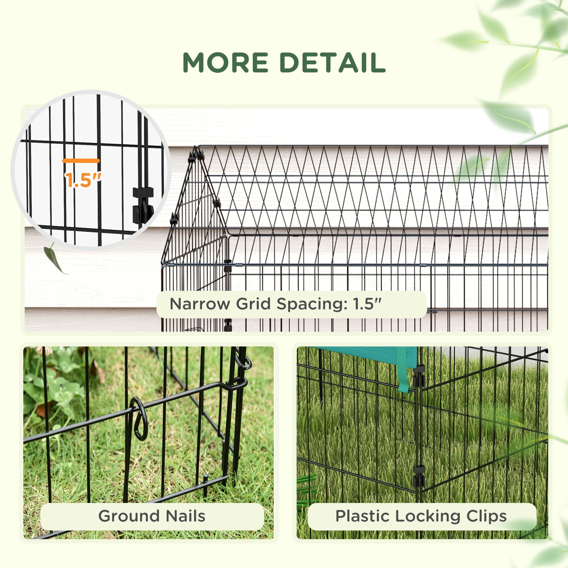 KFX-0752573 87" Green Small Animal Playpen with Roof for Indoor/Outdoor Use - Ideal for Rabbits, Chickens, and Chinchillas