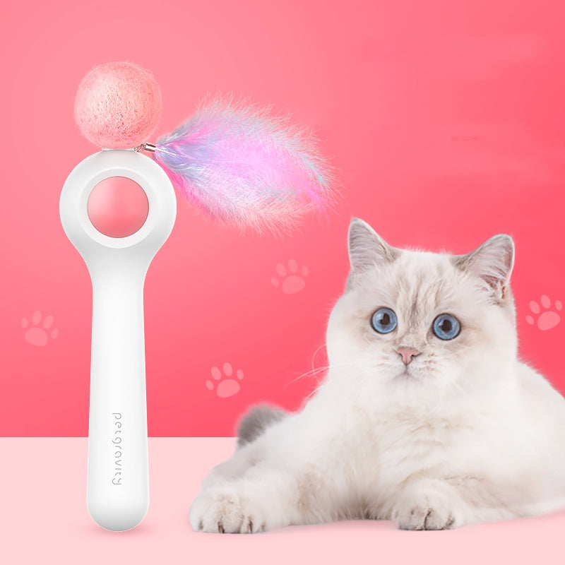 KFX-0753725 Gravity Cat Stick Toy with 1.5m Line and 40mm Wool Ball