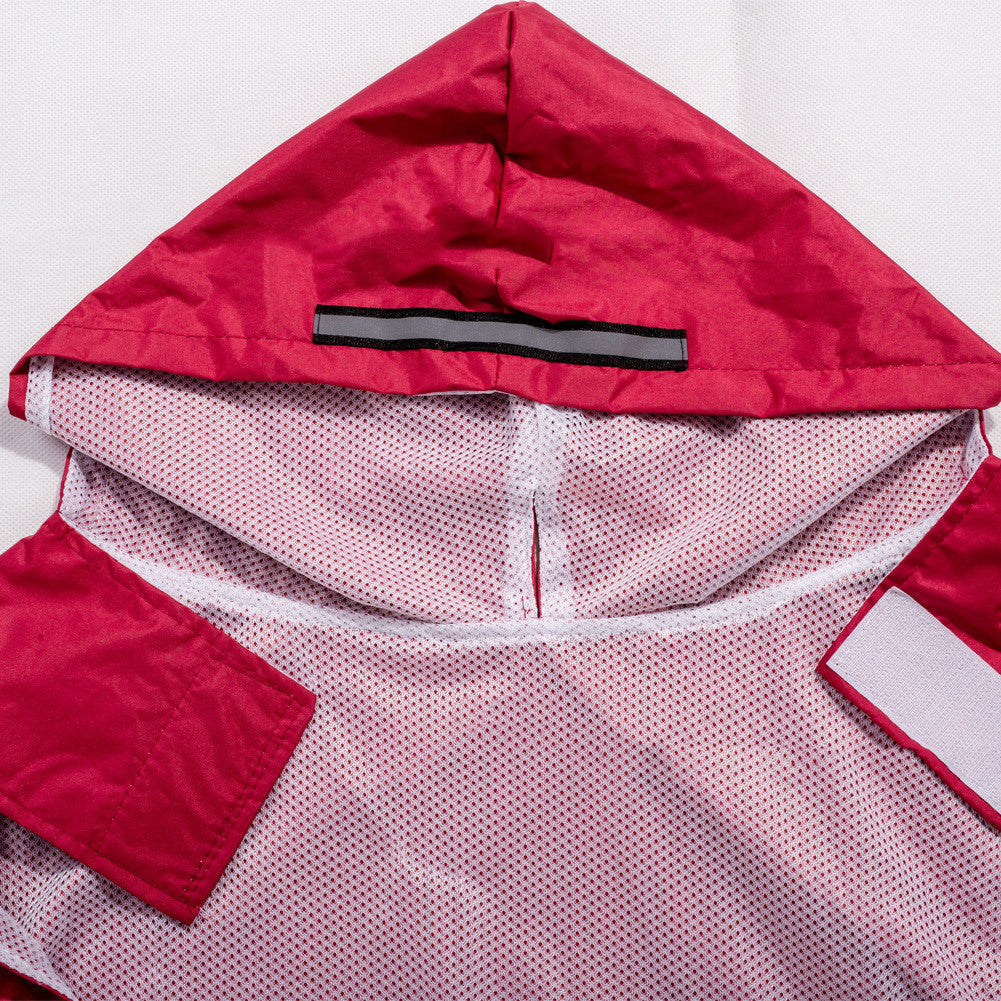 KFX-0755261 Waterproof Reflective Hooded Poncho for Pets with Two Legs