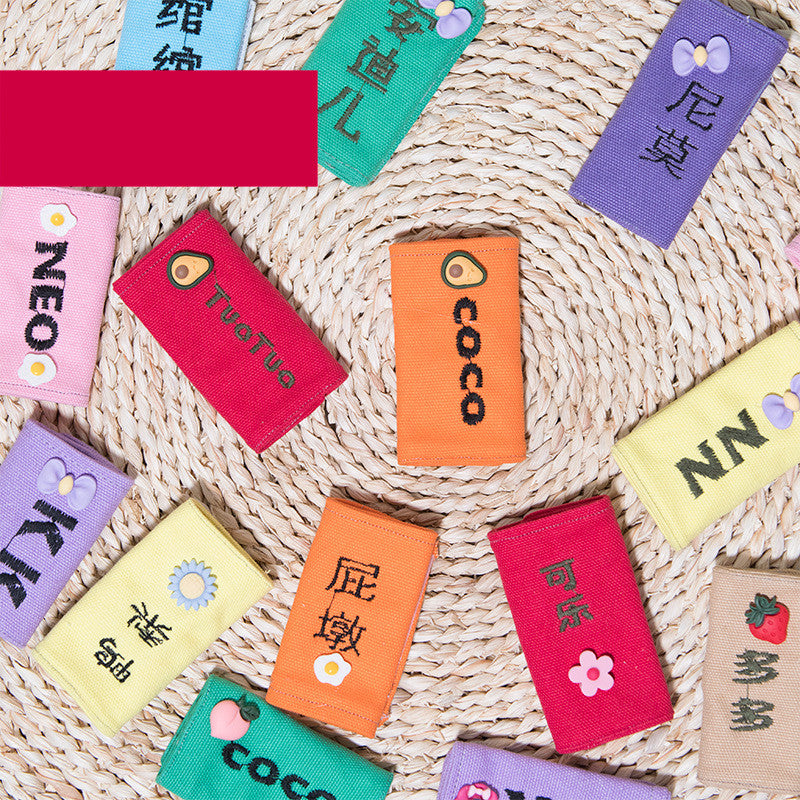 KFX-0757949 Customizable Dog Embroidered Nameplate Stickers for Pet Names in Various Colors