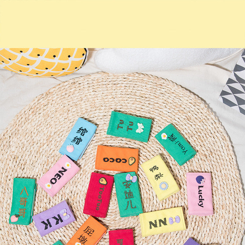 KFX-0757949 Customizable Dog Embroidered Nameplate Stickers for Pet Names in Various Colors