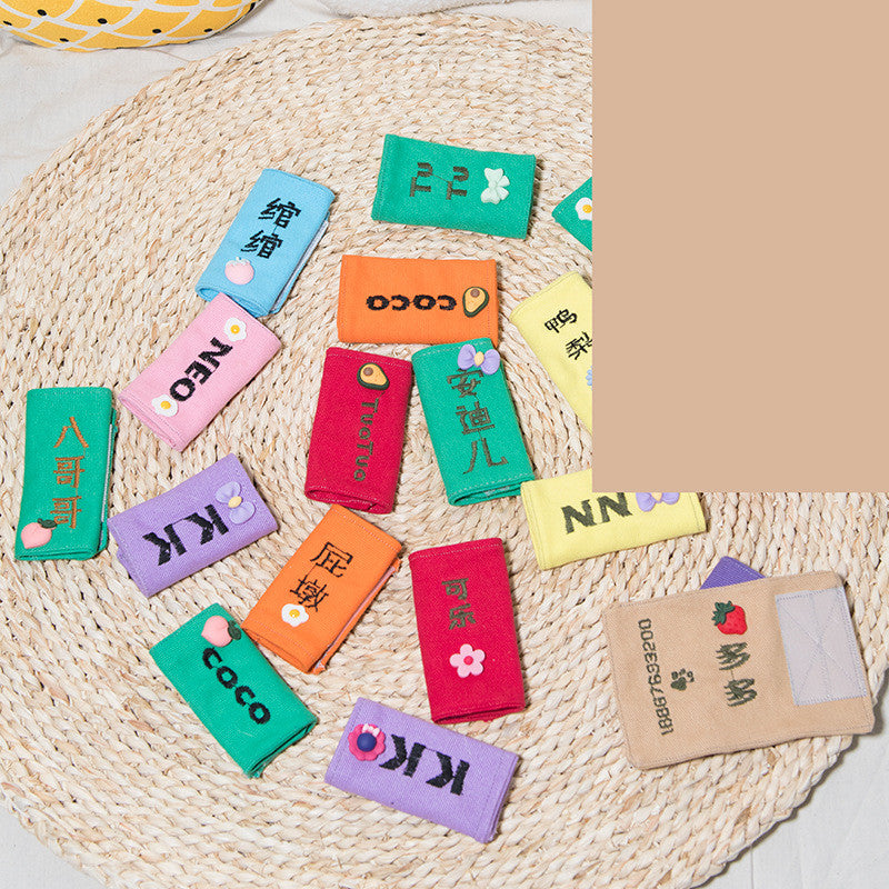 KFX-0757949 Customizable Dog Embroidered Nameplate Stickers for Pet Names in Various Colors