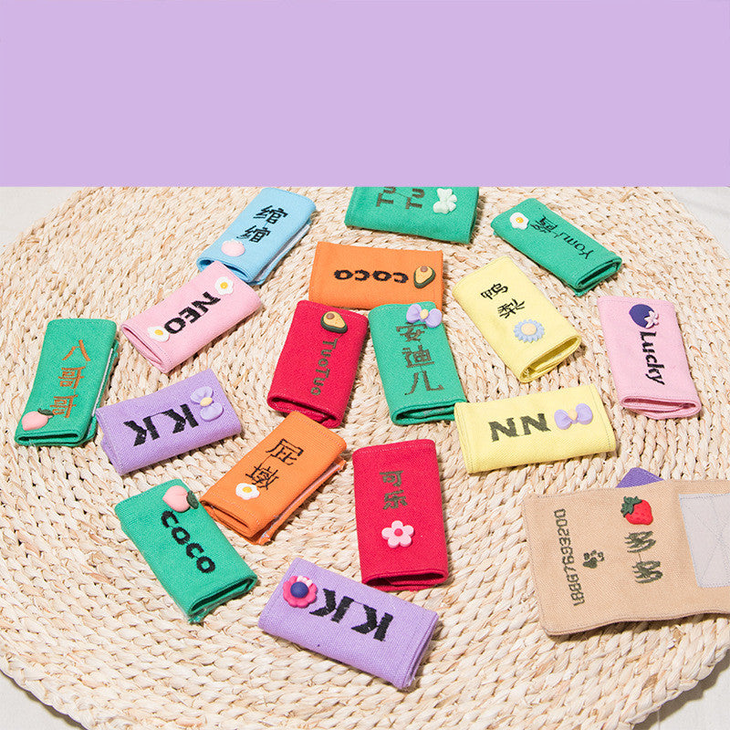 KFX-0757949 Customizable Dog Embroidered Nameplate Stickers for Pet Names in Various Colors