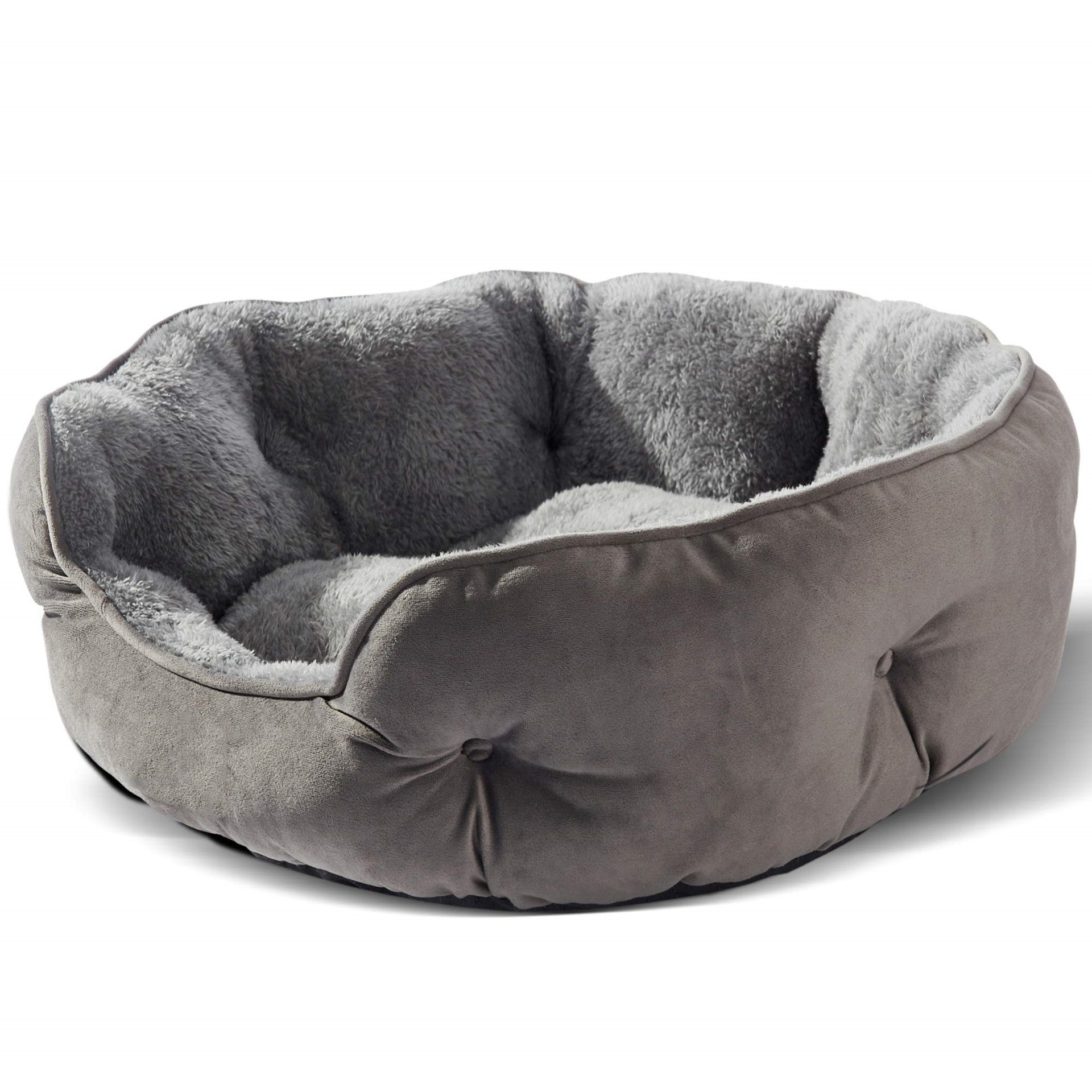 KFX-0758717 Cozy Round Pet Bed in Multiple Colors for Dogs - 48x50x15CM Soft Cloth Design