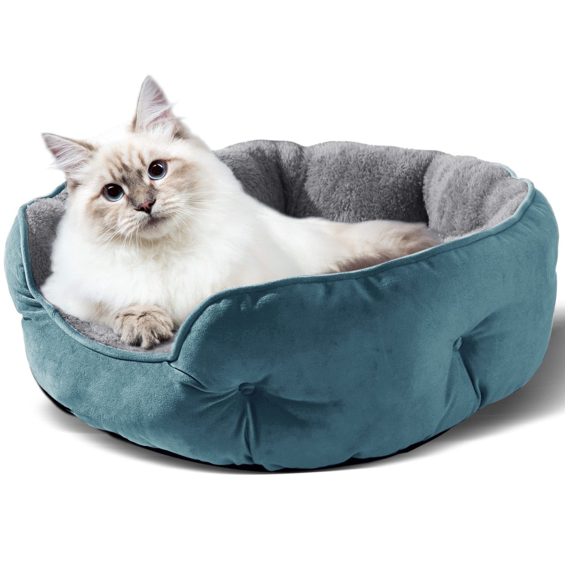 KFX-0758717 Cozy Round Pet Bed in Multiple Colors for Dogs - 48x50x15CM Soft Cloth Design