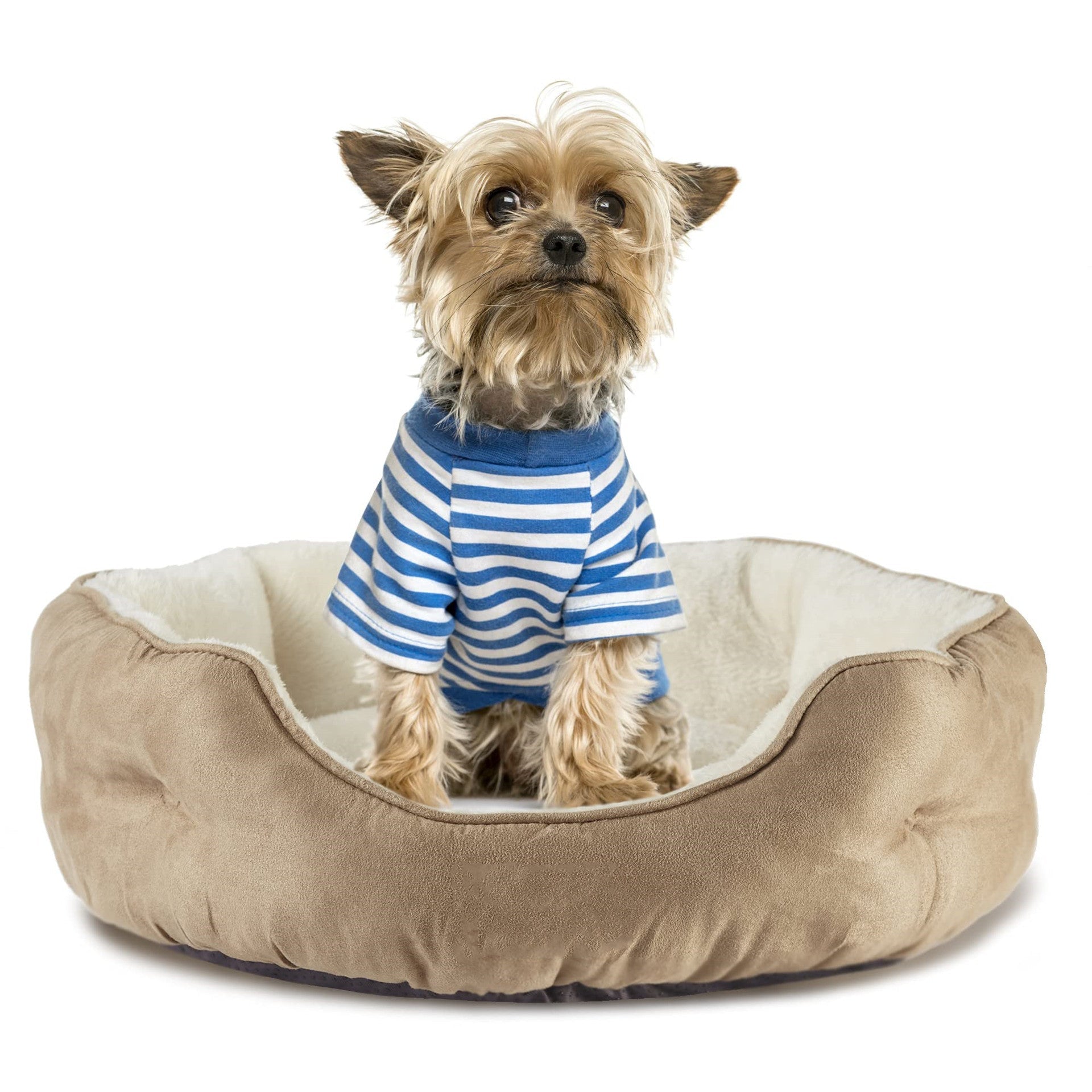 KFX-0758717 Cozy Round Pet Bed in Multiple Colors for Dogs - 48x50x15CM Soft Cloth Design