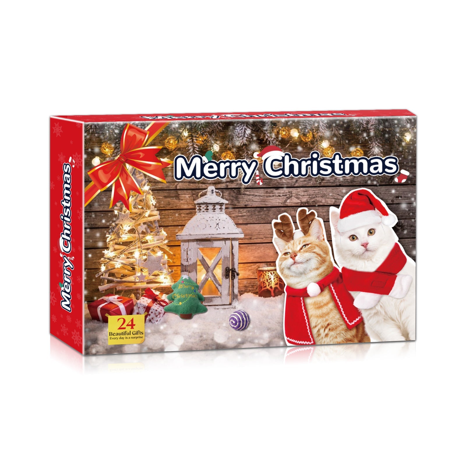 KFX-0764093 Countdown to Christmas with Interactive Santa Kitty Plush Toy Blind Box Calendar