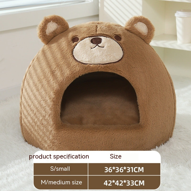 KFX-0764477 Warm Windproof Cat Nest with Thick 3D Cotton for Small to Medium Cats