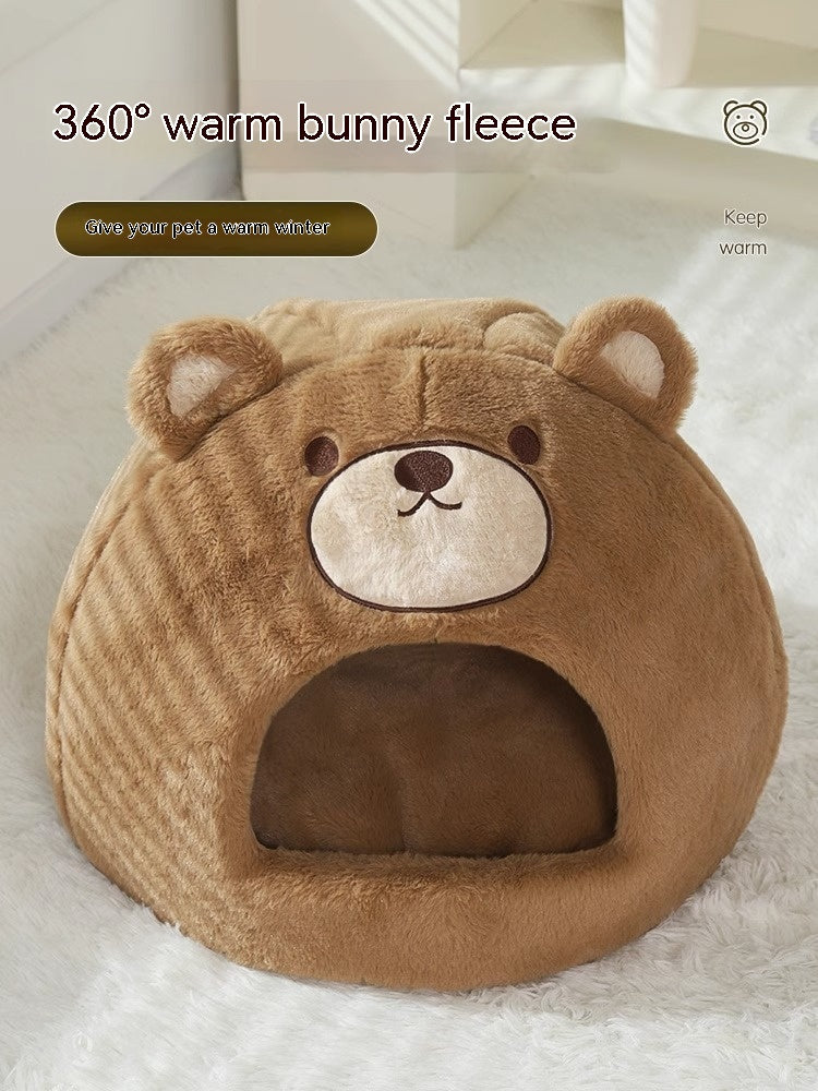 KFX-0764477 Warm Windproof Cat Nest with Thick 3D Cotton for Small to Medium Cats