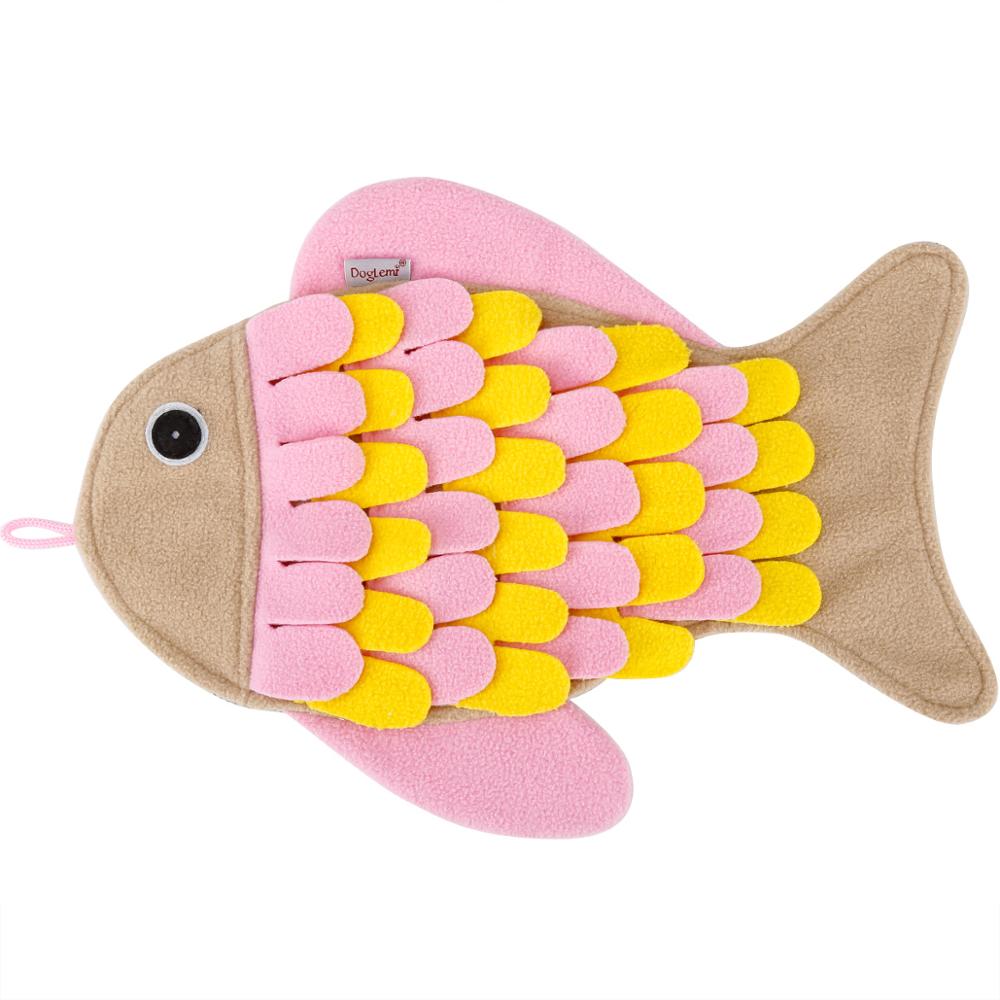 KFX-0764605 Fish-Shaped Sniffing Blanket Cat Toy - Interactive Training Mat for Enrichment and Playtime