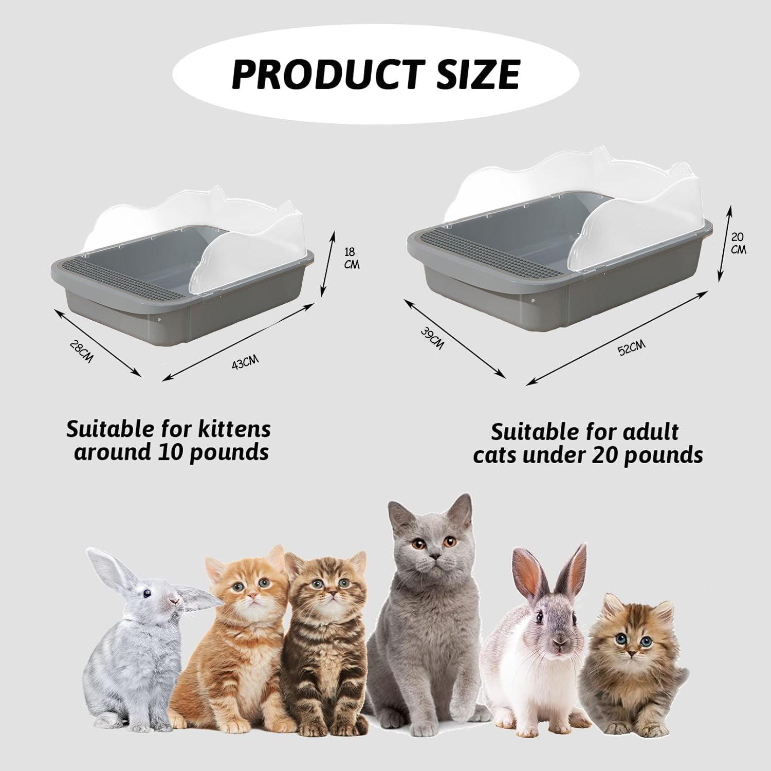 KFX-0767677 Sifting Cat Litter Box for Kittens with High Sides, Detachable Design, Portable Travel Litter Pan for Small Cats