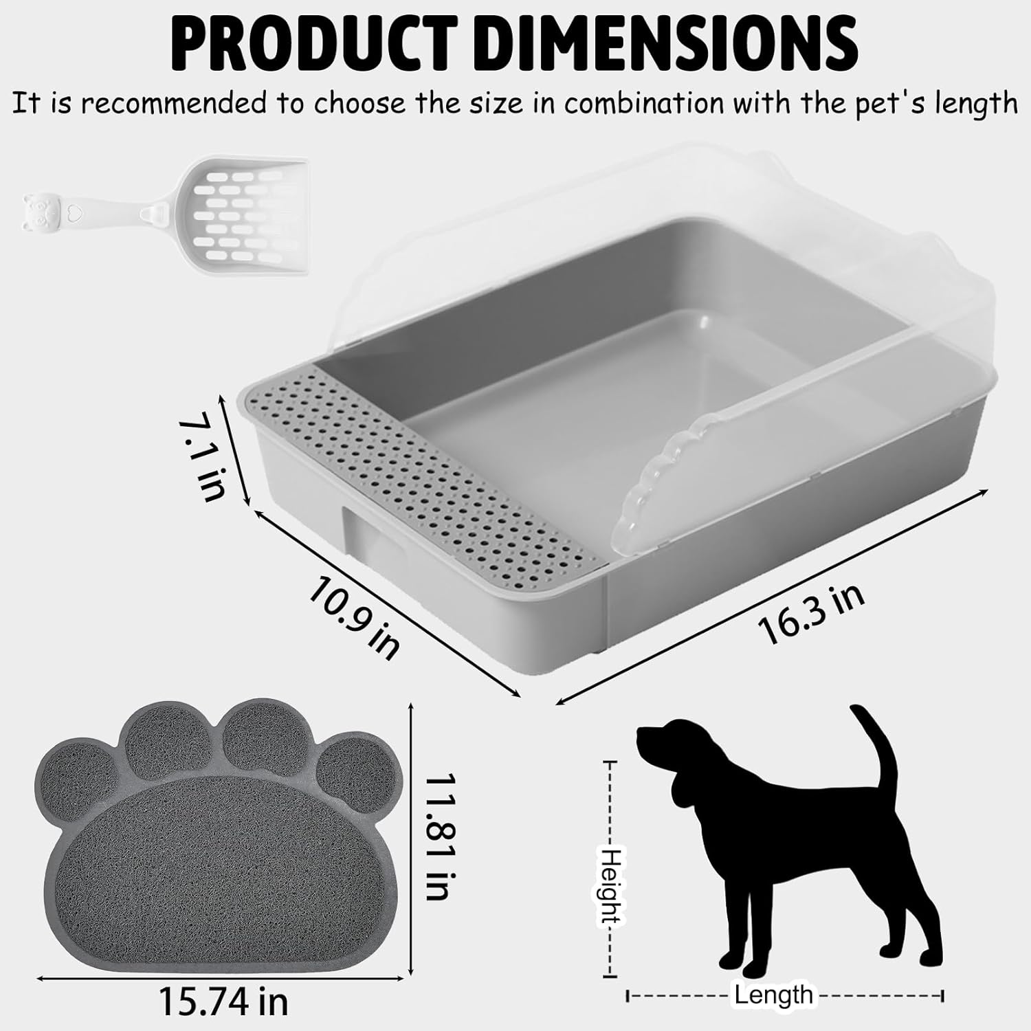KFX-0767677 Sifting Cat Litter Box for Kittens with High Sides, Detachable Design, Portable Travel Litter Pan for Small Cats