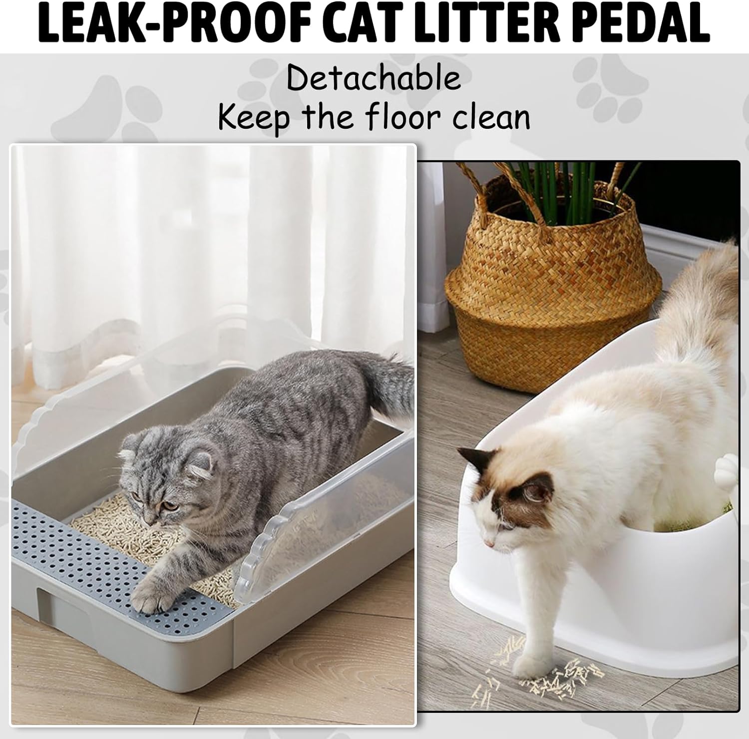 KFX-0767677 Sifting Cat Litter Box for Kittens with High Sides, Detachable Design, Portable Travel Litter Pan for Small Cats