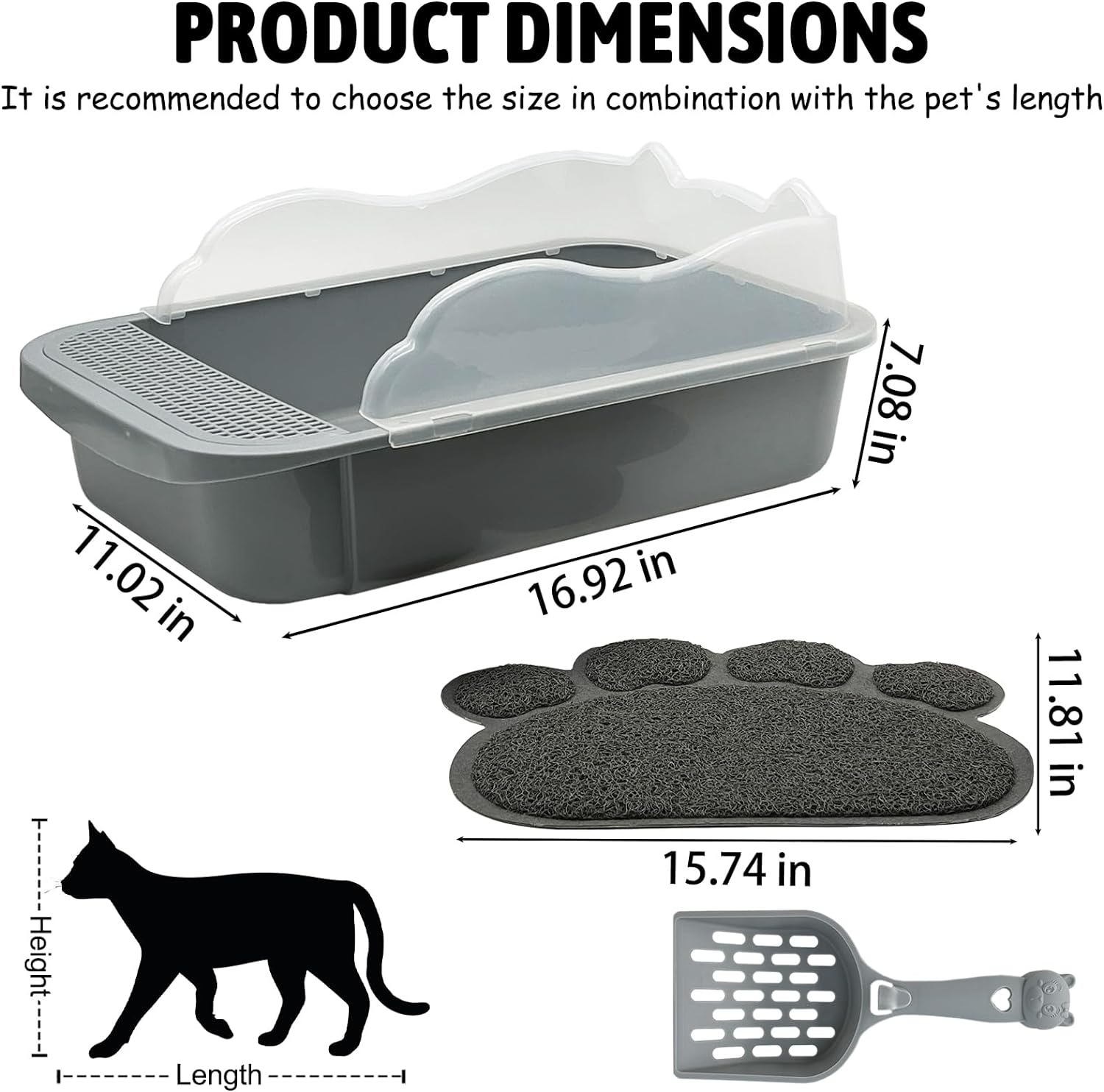 KFX-0767677 Sifting Cat Litter Box for Kittens with High Sides, Detachable Design, Portable Travel Litter Pan for Small Cats