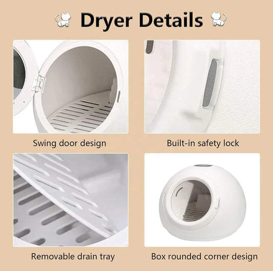 KFX-076947 Efficient Automatic Pet Dryer Box with Smart Temperature Control for Cats and Small Dogs