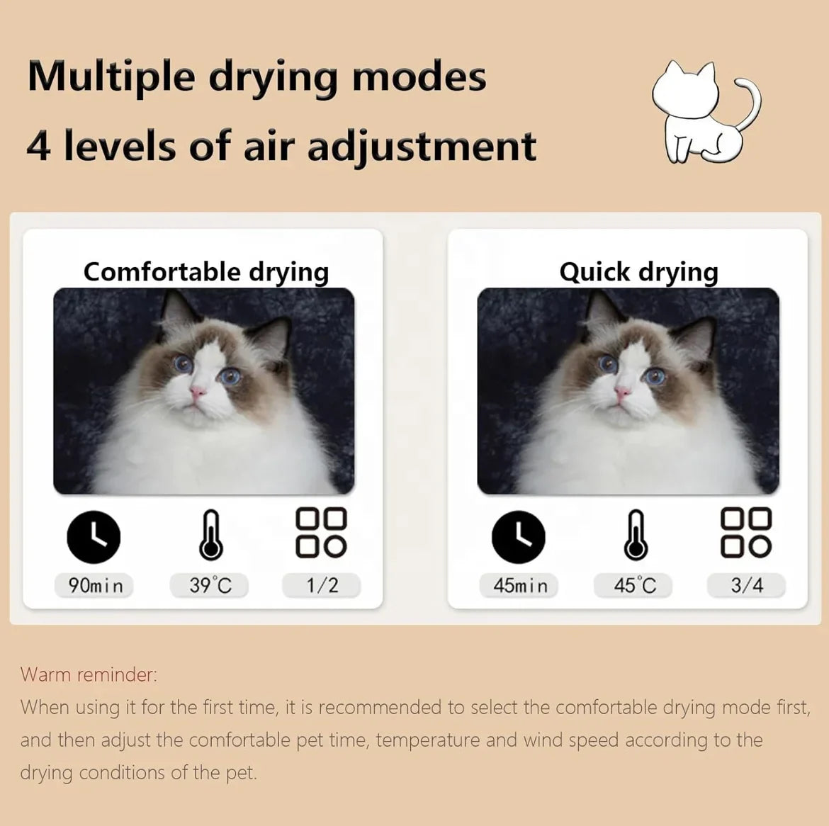 KFX-076947 Efficient Automatic Pet Dryer Box with Smart Temperature Control for Cats and Small Dogs
