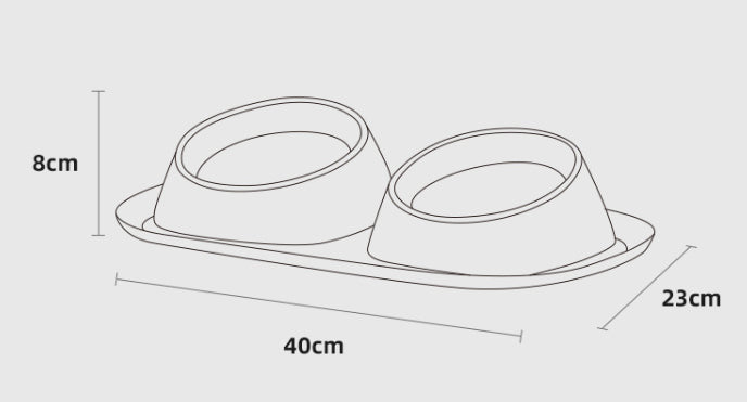 KFX-0770365 Double Stainless Steel Dog Bowl Set with PP Base - Available in Multiple Colors