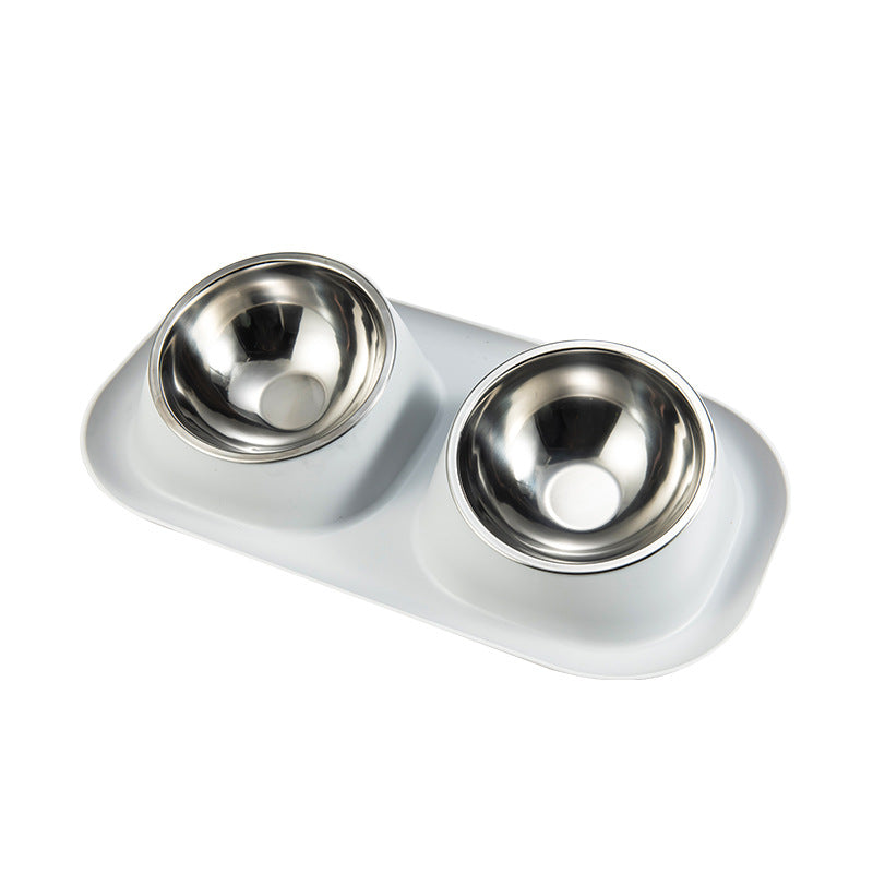 KFX-0770365 Double Stainless Steel Dog Bowl Set with PP Base - Available in Multiple Colors