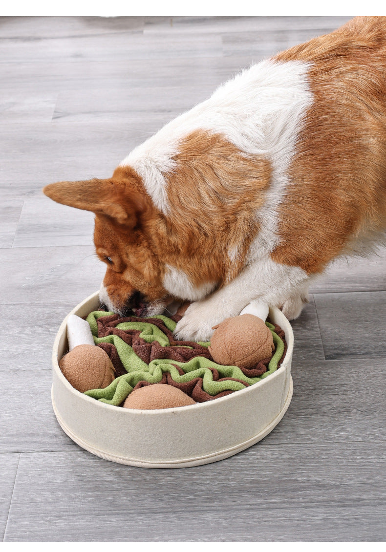 KFX-0771005 Beige Polyester Dog Sniff Toy - Chicken Leg Bucket for Pet Engagement