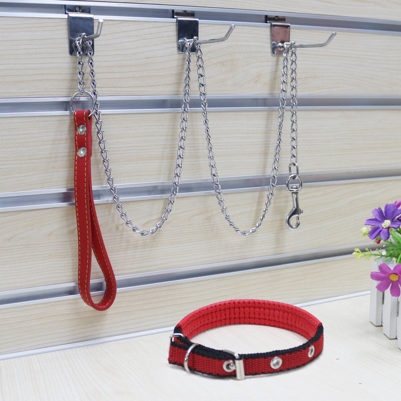 KFX-0771645 Iron Chain Dog Traction with PU Handle - Available in Black, Brown, Red
