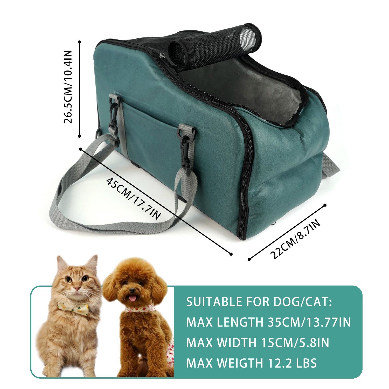 KFX-0772413 Portable Removable Car Kennel and Washable Pet Mat for Travel and Outdoors