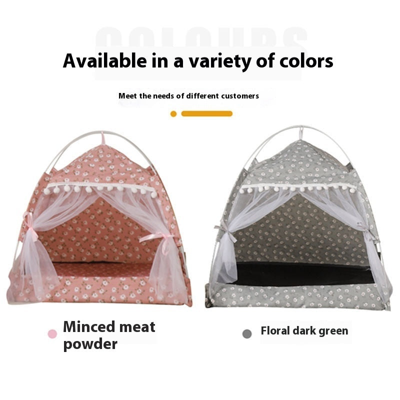 KFX-0773821 Foldable Four-Corner Tent Cat Nest with Removable Washable Cover, Available in Multiple Sizes