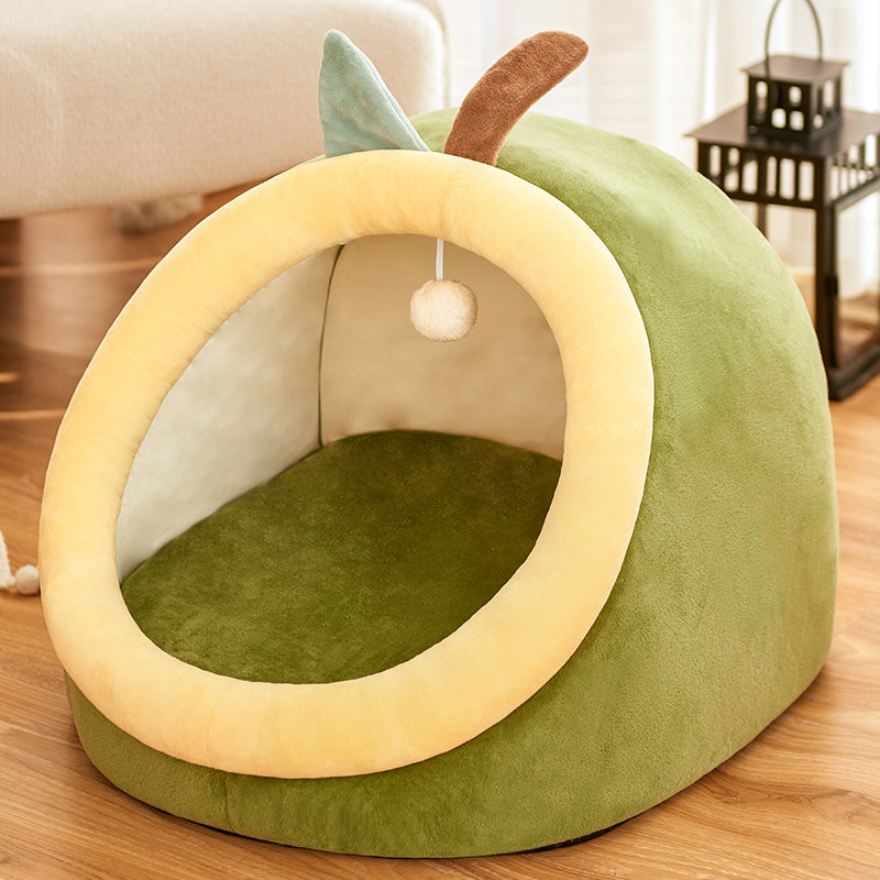 KFX-0774205 Universal Animal Shape Pet Kennel - Cozy Crystal Velvet Bed for Cats and Dogs - Available in Small, Medium, and Large Sizes