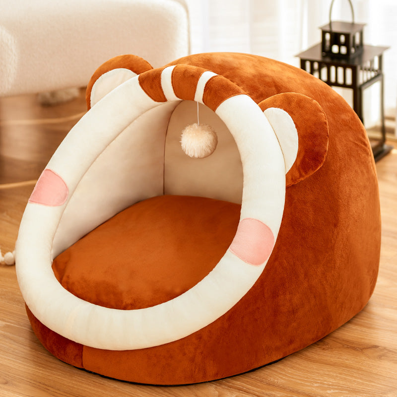 KFX-0774205 Universal Animal Shape Pet Kennel - Cozy Crystal Velvet Bed for Cats and Dogs - Available in Small, Medium, and Large Sizes