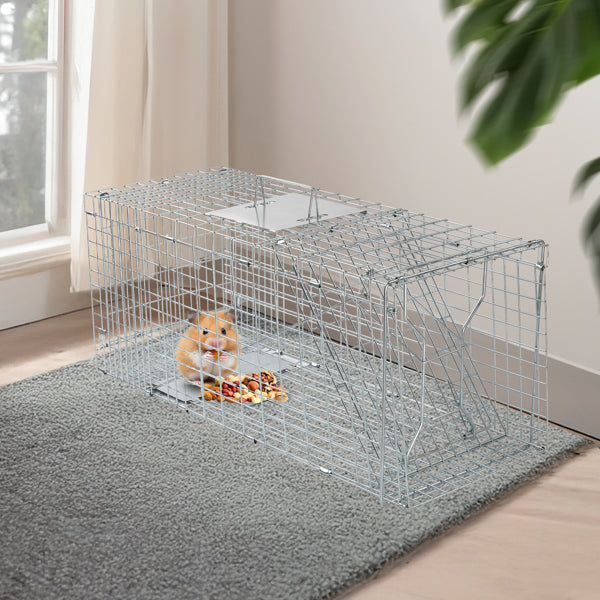 KFX-0777533 32 Inch Folding Iron Live Animal Trap for Humane Wildlife Control