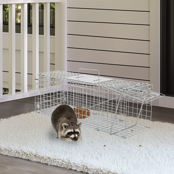 KFX-0777533 32 Inch Folding Iron Live Animal Trap for Humane Wildlife Control
