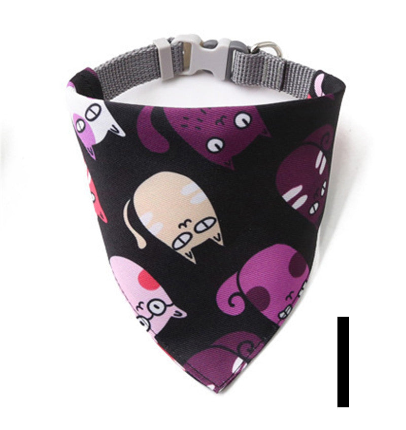 KFX-0777917 Adjustable Pet Triangle Scarf Collar Bib - Stylish Polyester Design