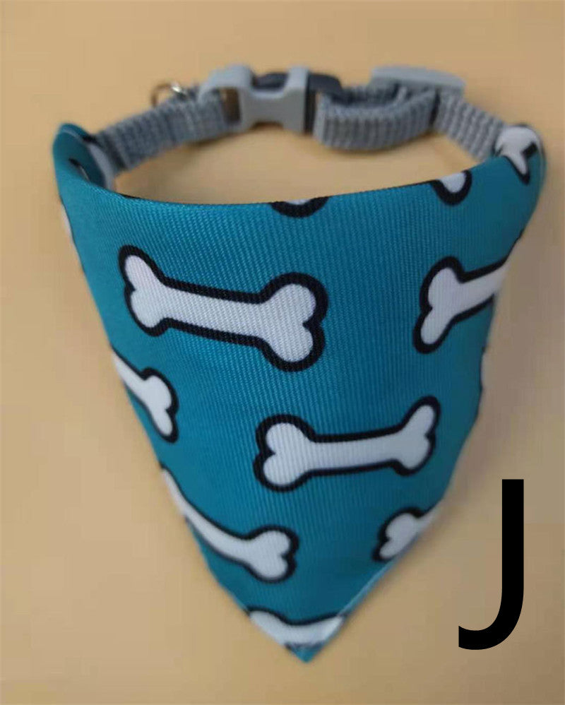 KFX-0777917 Adjustable Pet Triangle Scarf Collar Bib - Stylish Polyester Design