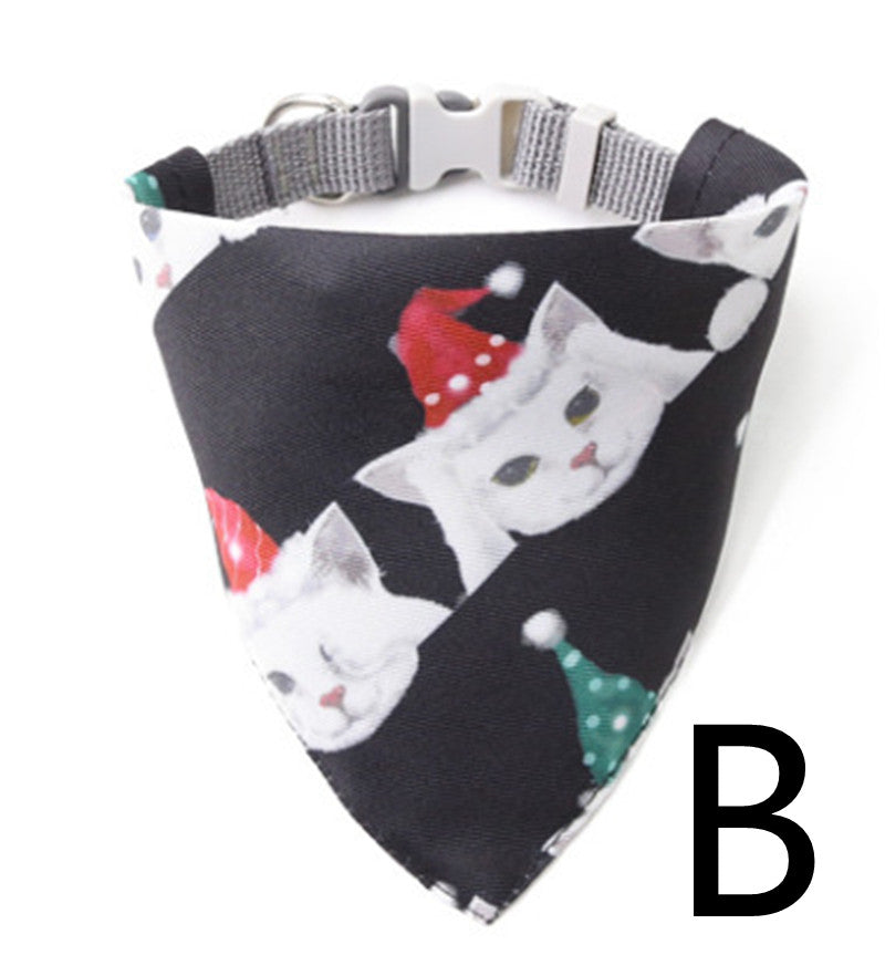 KFX-0777917 Adjustable Pet Triangle Scarf Collar Bib - Stylish Polyester Design