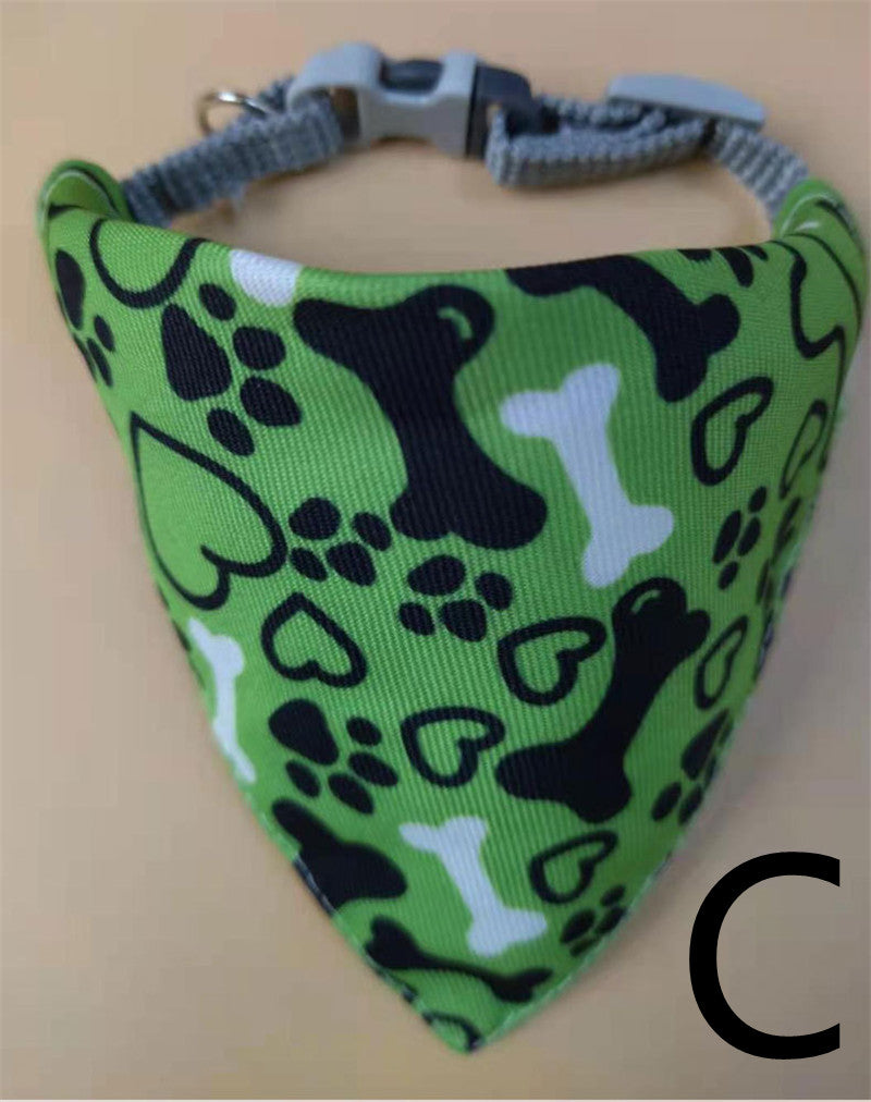 KFX-0777917 Adjustable Pet Triangle Scarf Collar Bib - Stylish Polyester Design