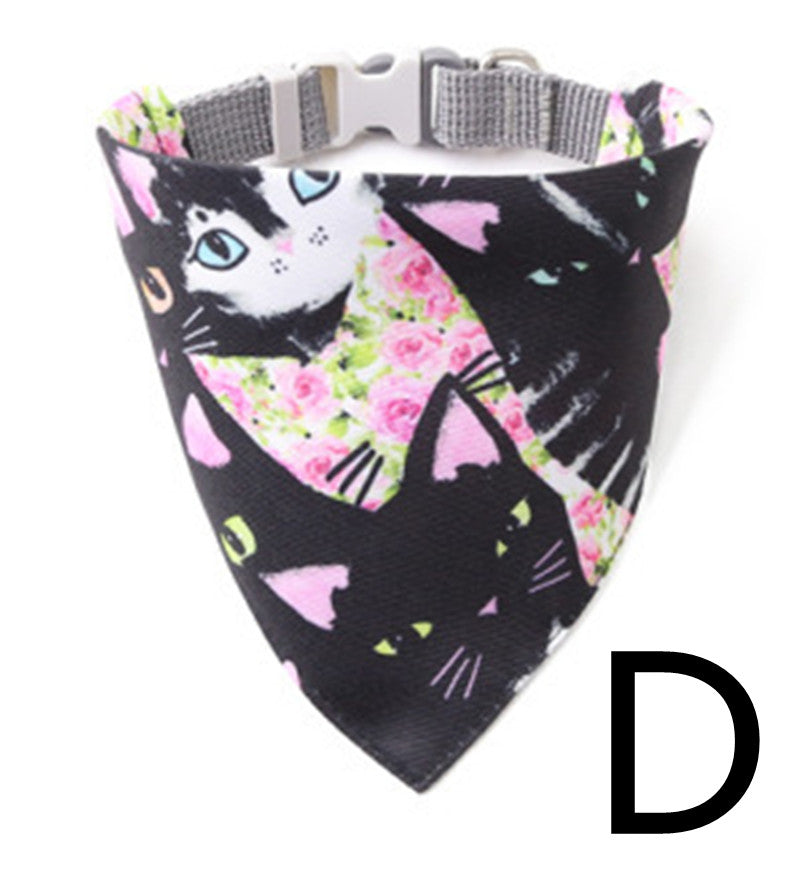 KFX-0777917 Adjustable Pet Triangle Scarf Collar Bib - Stylish Polyester Design