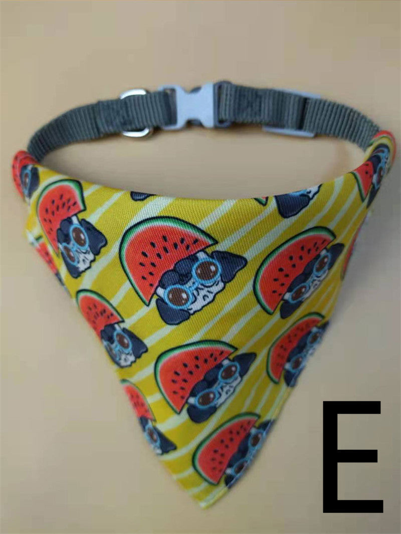KFX-0777917 Adjustable Pet Triangle Scarf Collar Bib - Stylish Polyester Design