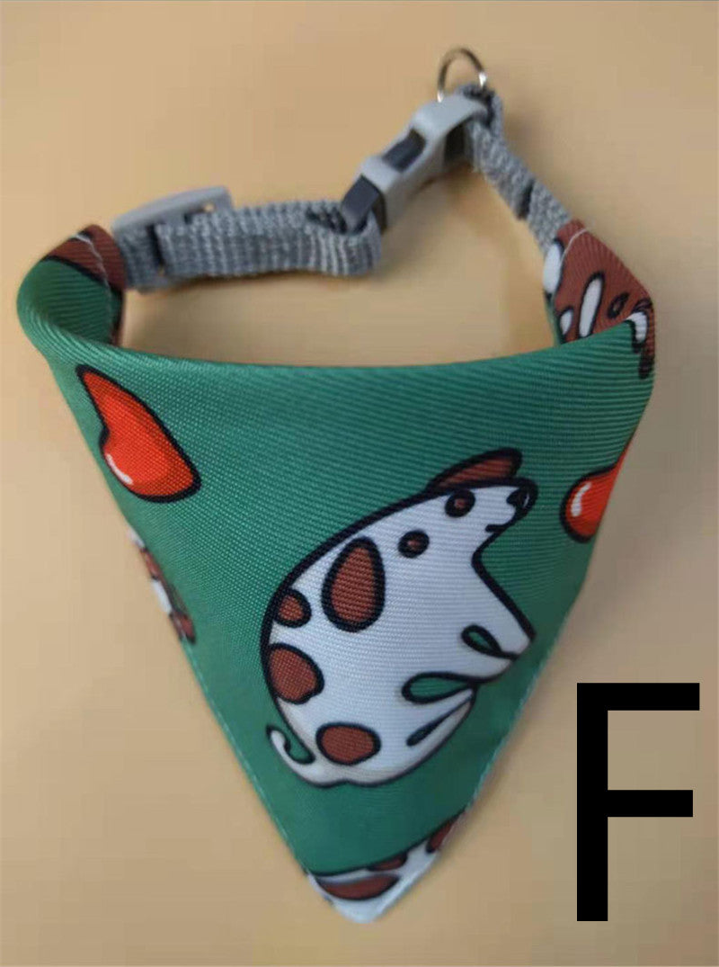 KFX-0777917 Adjustable Pet Triangle Scarf Collar Bib - Stylish Polyester Design