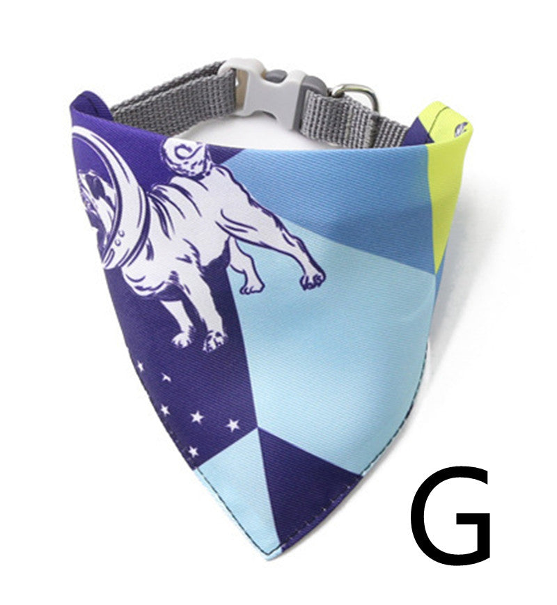 KFX-0777917 Adjustable Pet Triangle Scarf Collar Bib - Stylish Polyester Design