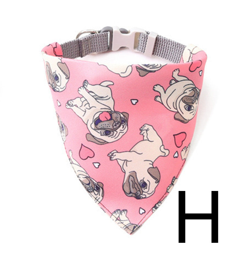 KFX-0777917 Adjustable Pet Triangle Scarf Collar Bib - Stylish Polyester Design