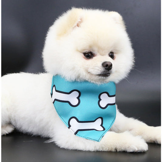 KFX-0777917 Adjustable Pet Triangle Scarf Collar Bib - Stylish Polyester Design