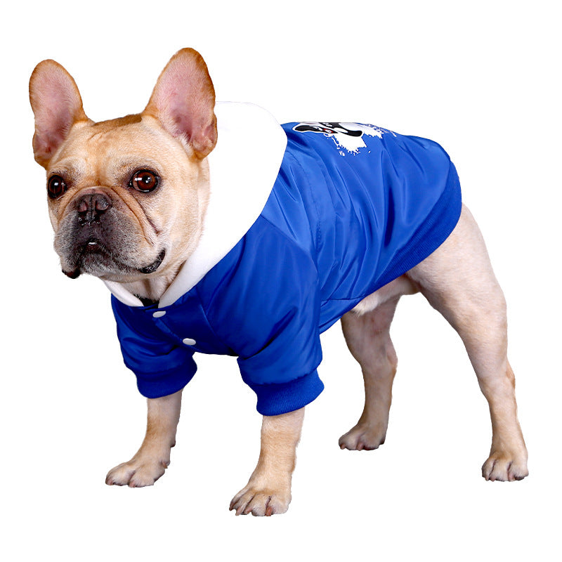 KFX-0778301 Labrador & Golden Retriever Cartoon Style Pet Clothes in Blue, Black, and Red