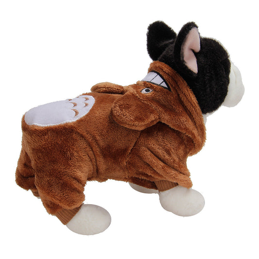 KFX-0780093 Cozy Coral Fleece Dog Apparel in Orange, Pink, Brown, and Gray - Multiple Sizes Available