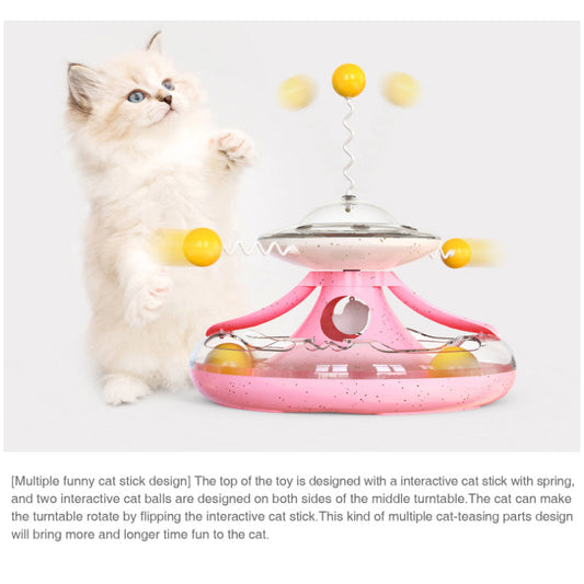 KFX-0781885 Interactive Cat Tumbler Track Toy with Food Dispensing and Trackball Features