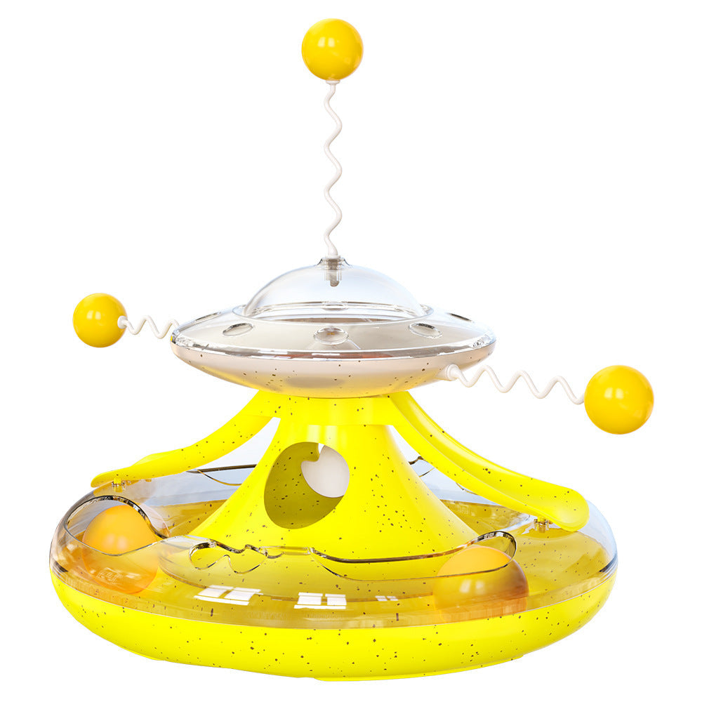 KFX-0781885 Interactive Cat Tumbler Track Toy with Food Dispensing and Trackball Features